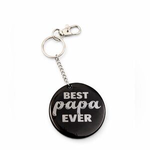 Stylish Black Keychain with 'Best Papa Ever' Design